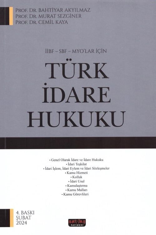 İİBF SBF MYO'lar İçin Türk İdare Hukuku
