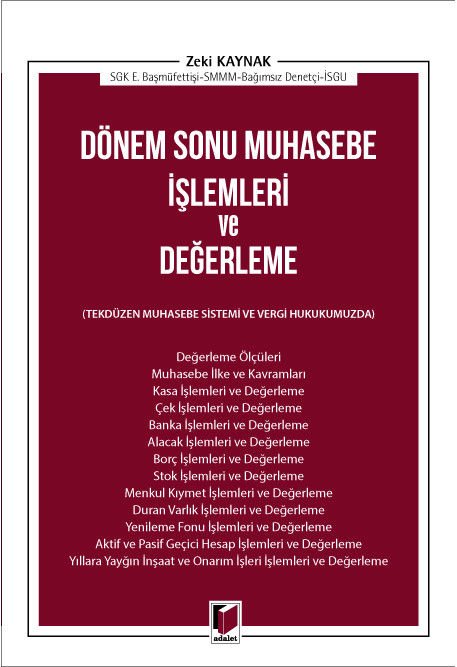 Dönem Sonu Muhasebe İşlemleri ve Değerleme