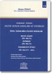 Özel Yasalarla İlgili Davalar - Menfi Tespit(İİY. Md.72) - İstirdat(İİY. Md.72) - Tasarrufun İptali(İİY. Md.277-284)