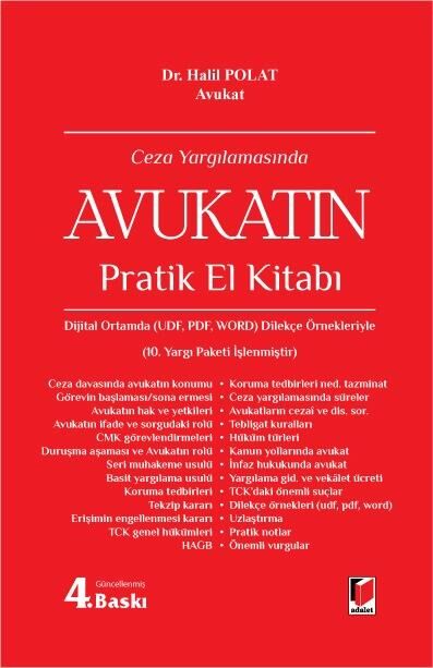 (Ön Sipariş) Ceza Yargılamasında Avukatın Pratik El Kitabı TAHMİNİ TESLİM TARİHİ 30 HAZİRAN 2025