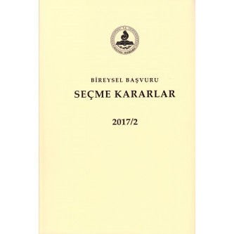 Bireysel Başvuru Seçme Kararlar 2 Cilt (Takım) 2017